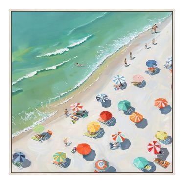Adventurous Overlooking the Coast Canvas Wall Art In Multi