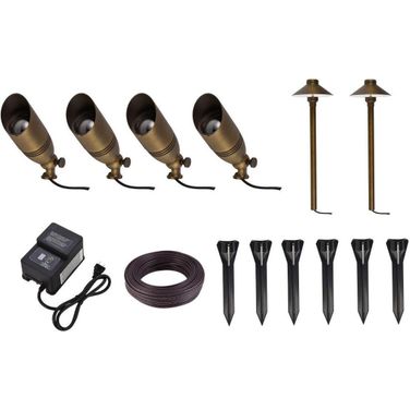 Aera Cast Brass Landscape Lighting Full Starter Pack Of 6 Kit 1