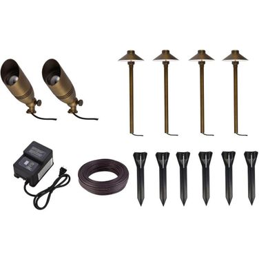 Aera Cast Brass Landscape Lighting Full Starter Pack Of 6 Kit 2