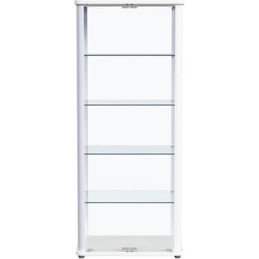 Aero 5-Shelf Display Curio Cabinet with LED Lighting In White