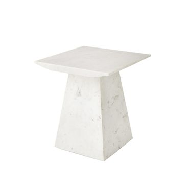 Aero Banswara Marble Side Table In White