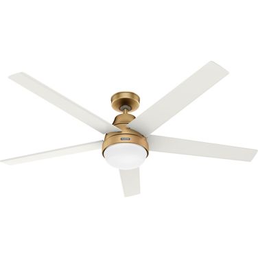 Aerodyne 60 Inch Wi-Fi Energy Star Ceiling Fan with LED Light Kit and Handheld Remote In Luxe Gold and Fresh White