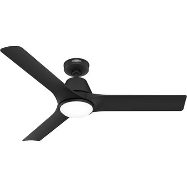 Aeronaut 52 Inch Wi-Fi Energy Star Damp Rated Ceiling Fan with LED Light Kit and Handheld Remote In Matte Black