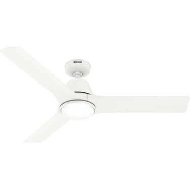 Aeronaut 52 Inch Wi-Fi Energy Star Damp Rated Ceiling Fan with LED Light Kit and Handheld Remote In Matte White