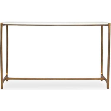 Affinity Marble Console Table In Gold and White