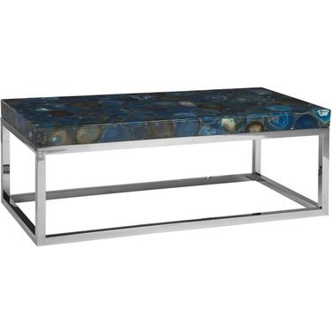 Agate Coffee Table In Silver Blue