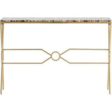 Agate Top Console Table In Blue and Gold
