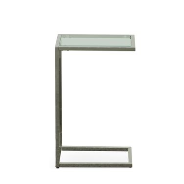 Aggie C-Form Accent Table In Glass Top - Chrome