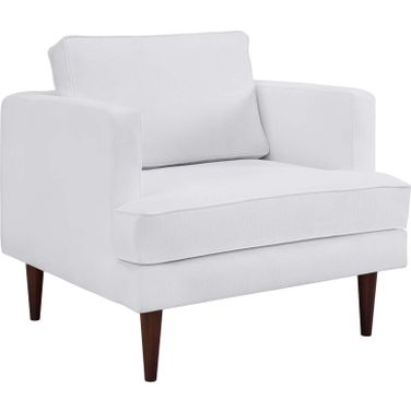 Agile White Upholstered Fabric Arm Chair
