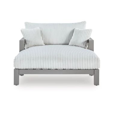 Agoda Pearl Outdoor Chaise Lounge with Cushion In Gray