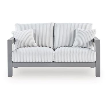 Agoda Pearl Outdoor Loveseat with Cushion In Gray