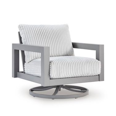 Agoda Pearl Outdoor Swivel Chair with Cushion In Gray