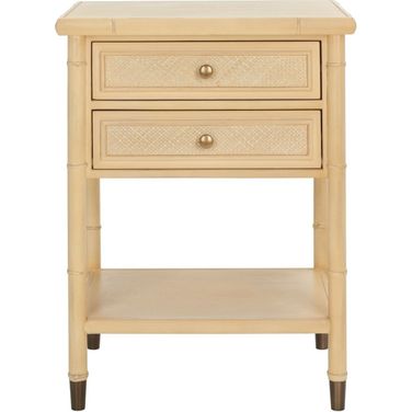Ahab 2 Drawer 1 Shelf Accent Table in Gold