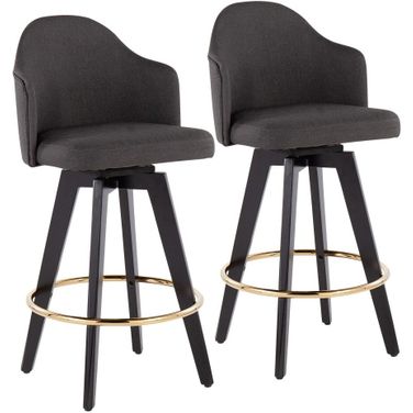 Ahoy 26 Inch Counter Stool Set of 2 In Charcoal