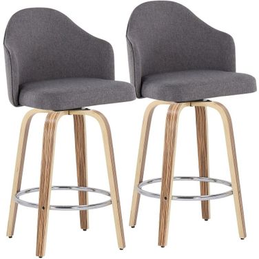 Ahoy Counter Stool Set of 2 In Grey/Zebra