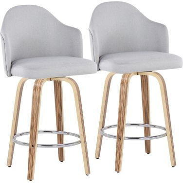 Ahoy Counter Stool Set of 2 In Light Grey