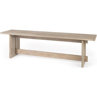 Aida 18H Light Gray Wood Dining Bench