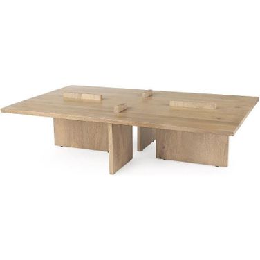 Aida Rectangular Light Brown Wood Coffee Table