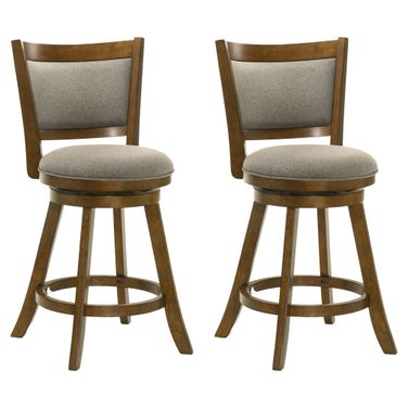 Aiden Swivel Counter Height Bar Stool Set of 2 In Sepia Brown and Grey