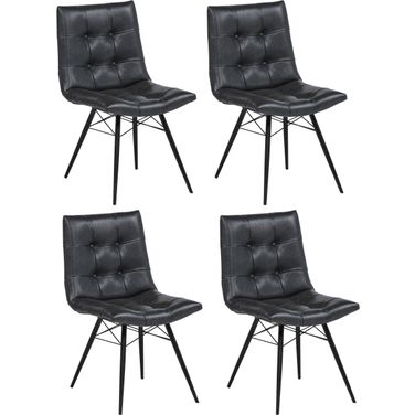 Aiken Tufted Dining Chairs Charcoal Set of 4