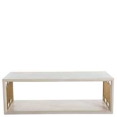 Ainsworth Coffee Table In Cerused White and Stained Gold