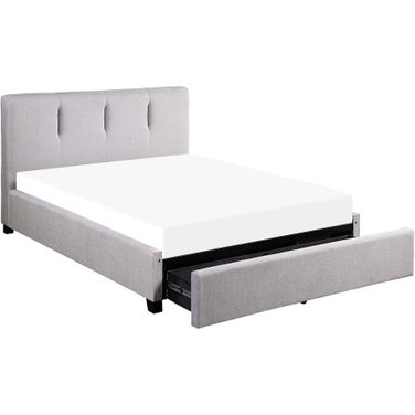 Aitana Full Platform Bed with Storage Drawer In Gray