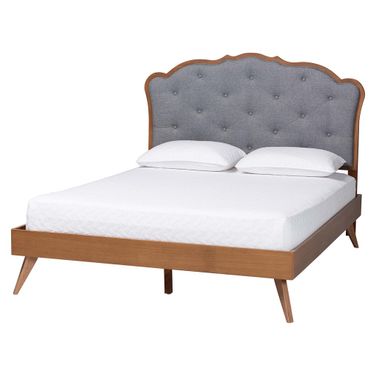 Aithan Queen Platform Bed In Ash Walnut and Grey