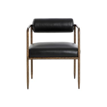 Ajani Dining Armchair In Charcoal Black