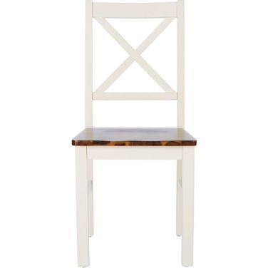 Akash Dining Chair Set of 2 in White and Natural
