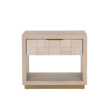 Akava Nightstand In Light Wash and Champagne Gold