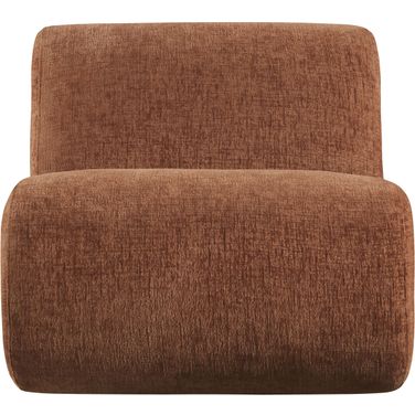 Akira Fabric Upholstered Accent Chair In Cognac and Brown Walnut
