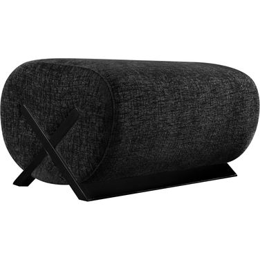 Akira Fabric Upholstered Ottoman In Black