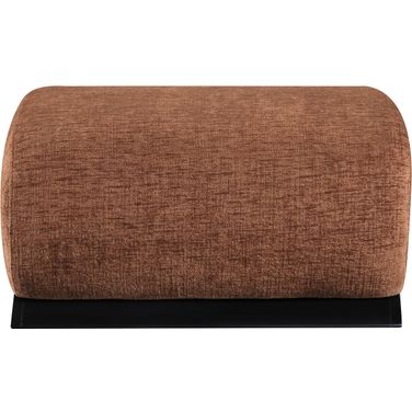 Akira Fabric Upholstered Ottoman In Cognac and Black
