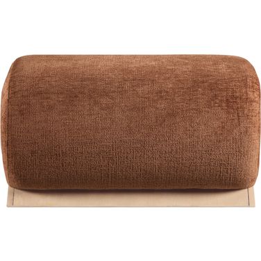 Akira Fabric Upholstered Ottoman In Cognac and Natural