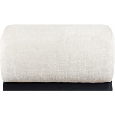 Akira Fabric Upholstered Ottoman In Cream and Black