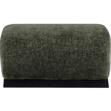 Akira Fabric Upholstered Ottoman In Green and Black