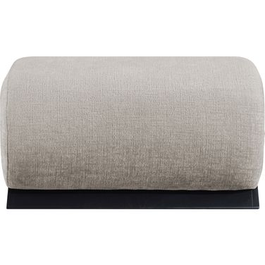 Akira Fabric Upholstered Ottoman In Grey and Black