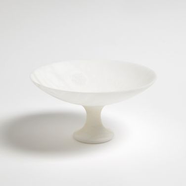 Alabaster Medium Compote In White