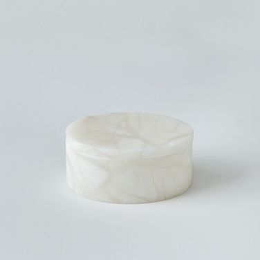 Alabaster Oval Box In Silver