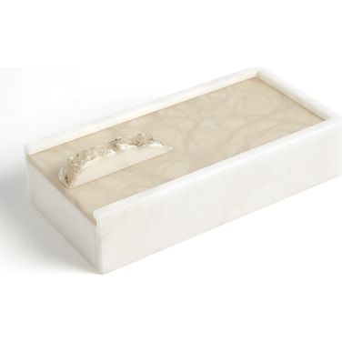 Alabaster Rectangle Box With Rock Finial