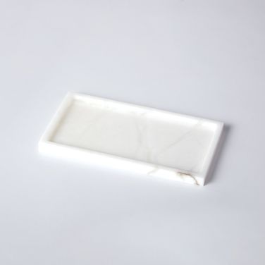 Alabaster Rectangular Plateau In White