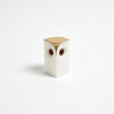 Alabaster Small Owl In Brown