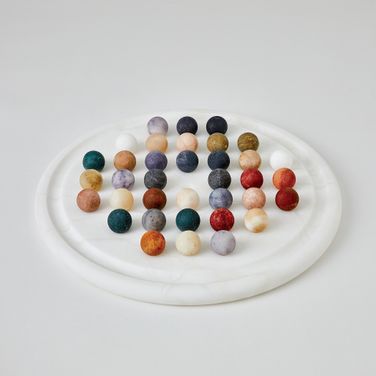 Alabaster Solitaire Game Set In Multi