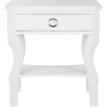 Alaia White One Drawer Nightstand