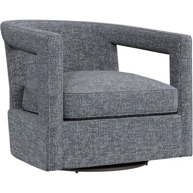 Alana Chenille Fabric Swivel Chair In Grey
