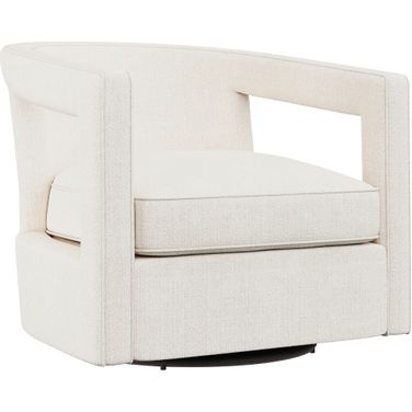 Alana Chenille Fabric Swivel Chair In White