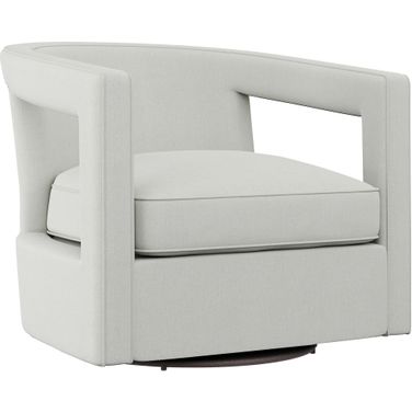 Alana Fabric Swivel Chair In Bone