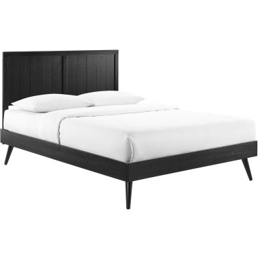 Alana King Wood Platform Bed With Splayed Legs MOD-6620-BLK