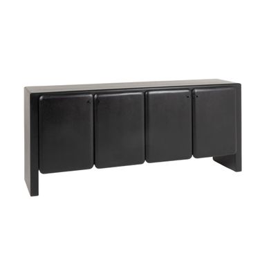 Alaric Mango and Acacia Wood Sideboard with 4 Doors In Black
