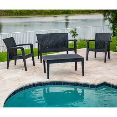 Alaska 4-Piece Seating Set In Anthracite
